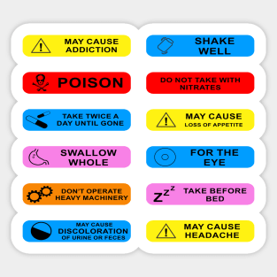 prescription warning labels Sticker